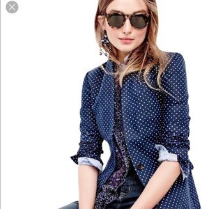 NWT j.crew polka dot regent blazer in linen